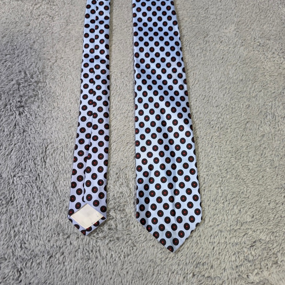 Berkley Mens One Size Necktie Light Blue Polka Dot Geometric‎ Silk Blend Classic